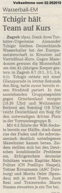 Tchigir hlt Team auf Kurs