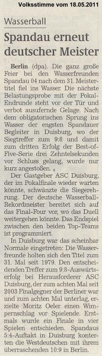 Spandau erneut deutscher Meister