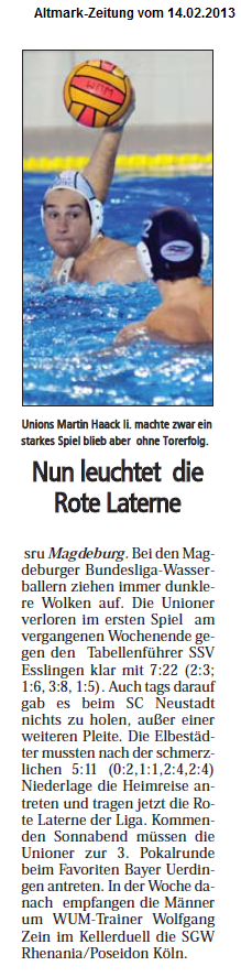 Nun leuchtet die rote Laterne Altmark-Zeitung vom 14.02.2013