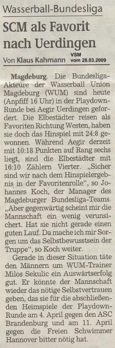 SCM als Favorit nach Uerdingen