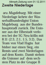 Zweite Niederlage